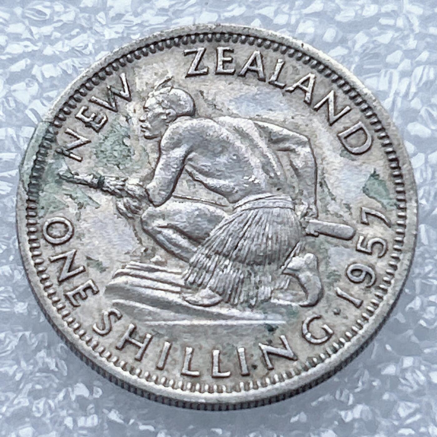 海外回流1元起拍小铺 各国钱币散币场 第13期 新西兰1957年1先令 伊丽莎白二世