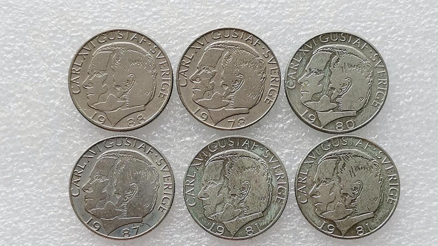 第一海外回流一元起拍收藏 散币专场 第99期 瑞典1克朗 6枚