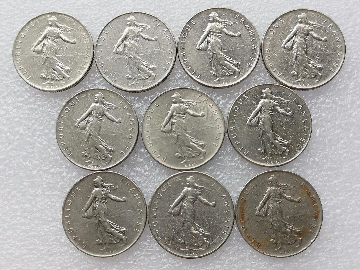 第一海外回流一元起拍收藏 散币专场 第99期 法国1法郎 10枚