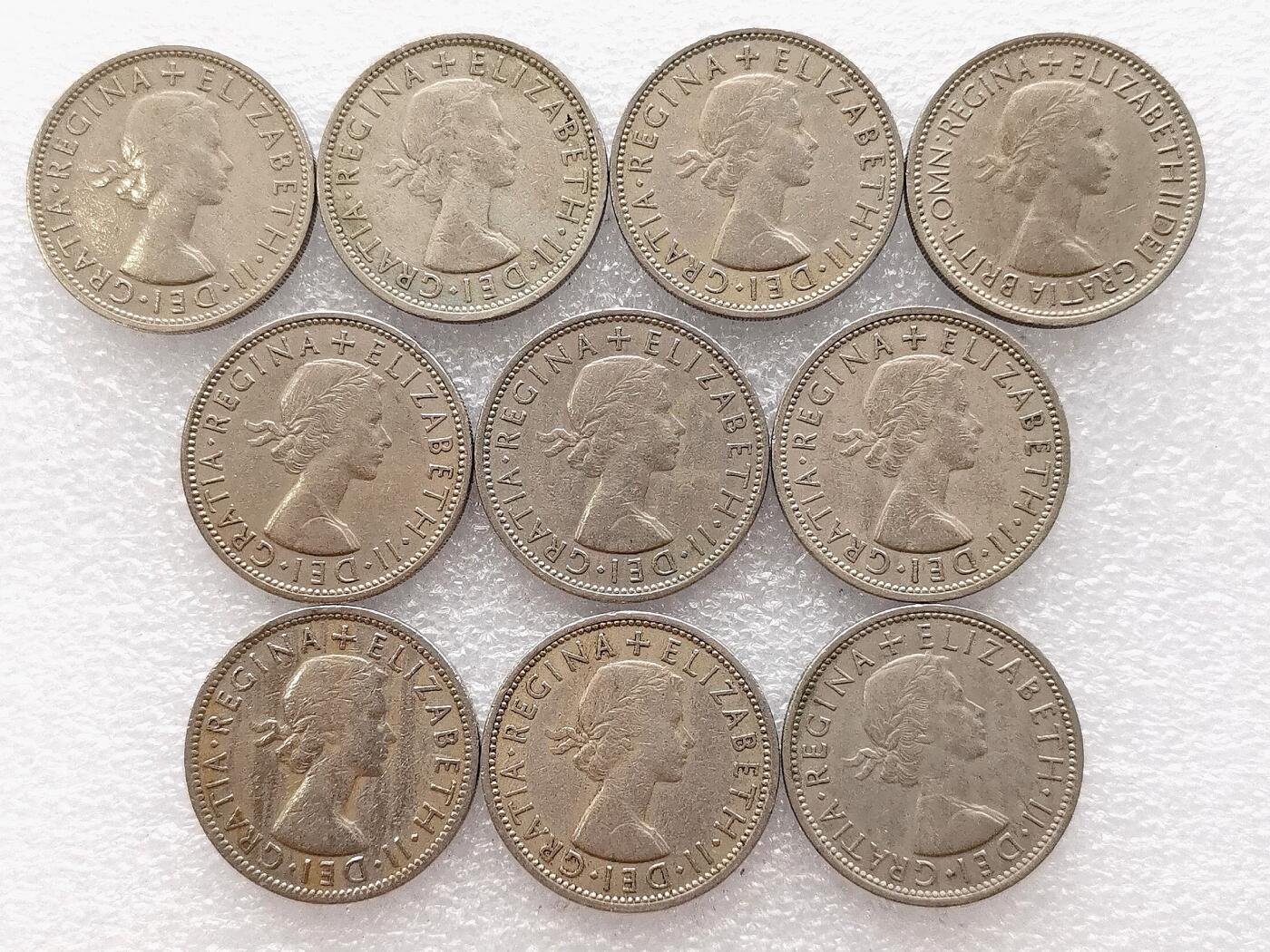 第一海外回流一元起拍收藏 散币专场 第99期 英国2先令 伊丽莎白二世 10枚