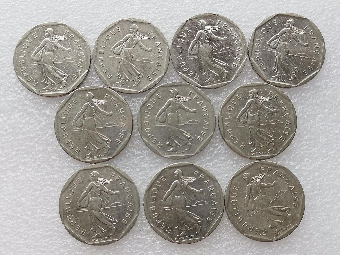 第一海外回流一元起拍收藏 散币专场 第99期 法国2法郎 10枚