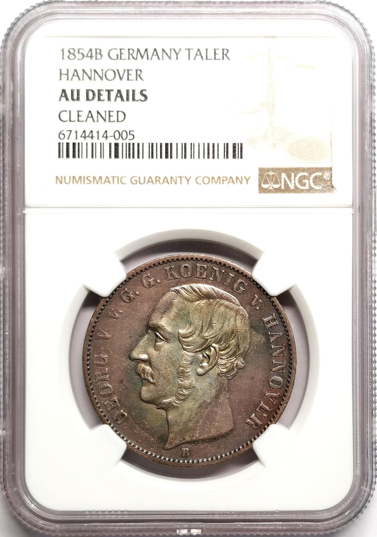 凡希社世界钱币微拍第二百七十五期 1854汉诺威泰勒NGC-AUD