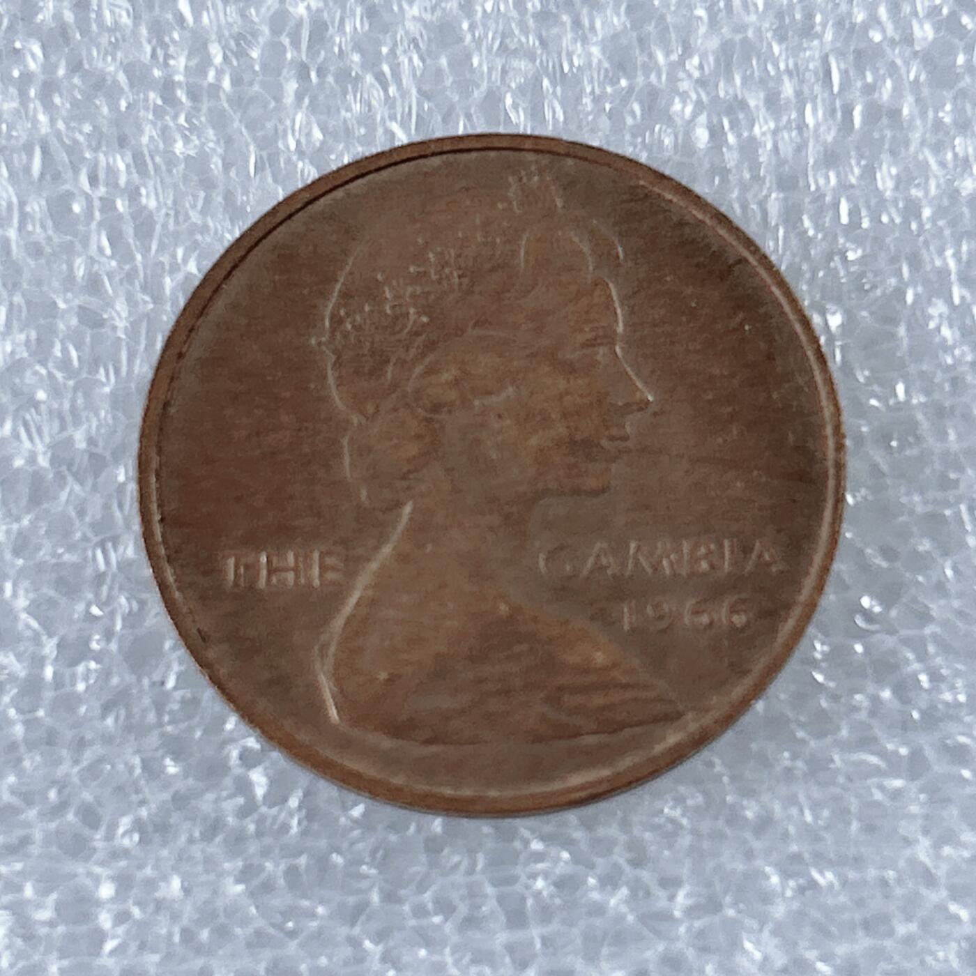 海外回流1元起拍小铺 各国钱币散币场 第13期 1966年英属冈比亚1便士铜币 伊丽莎白二世