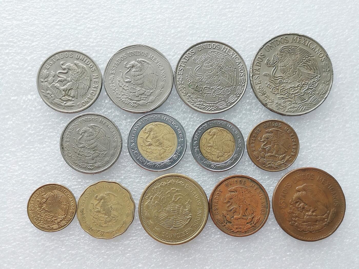 第一海外回流一元起拍收藏 散币专场 第99期 墨西哥硬币 13枚 无重复