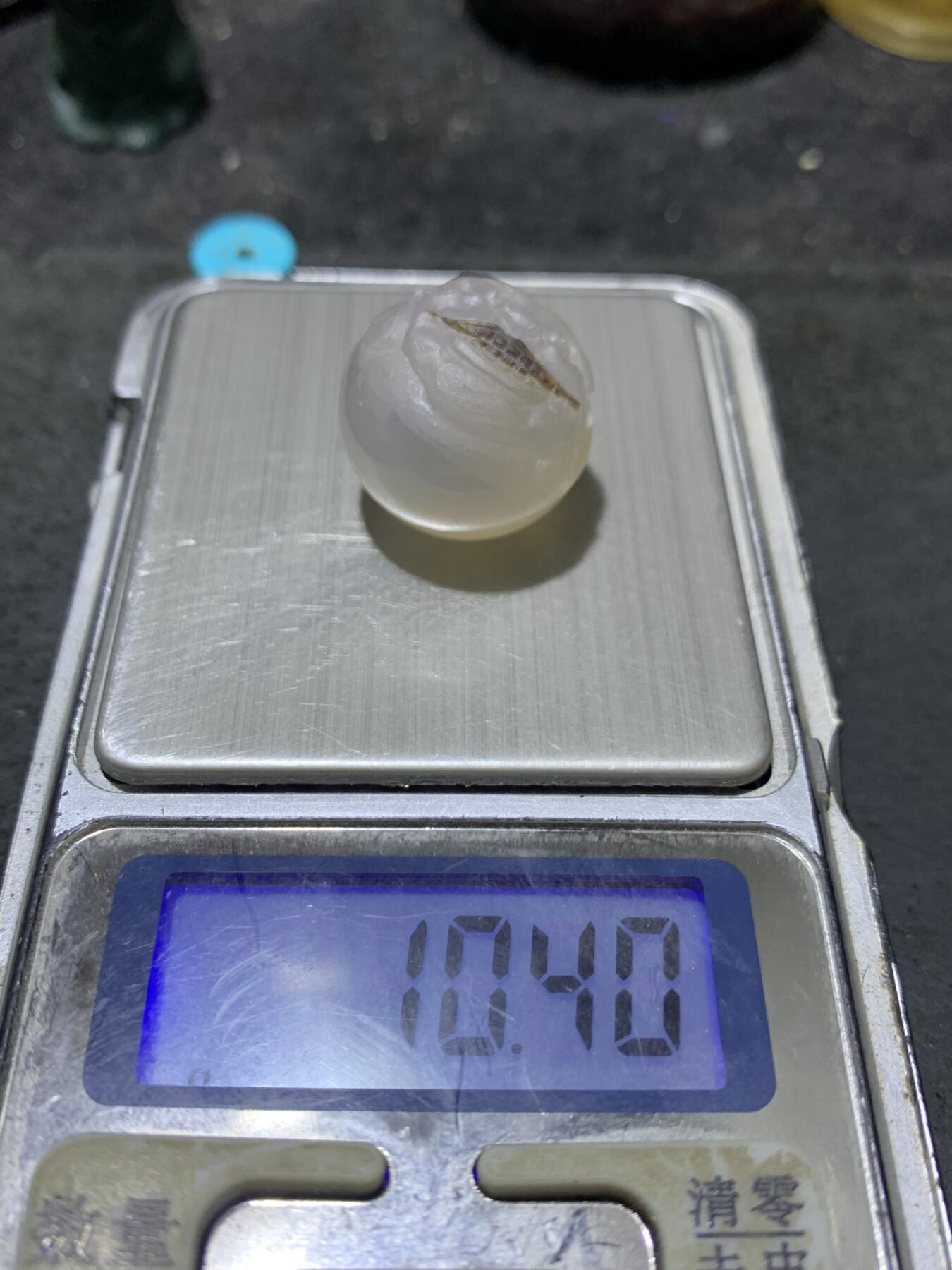 精美高玉化亚光海洋玉髓手工俏色巧雕罗汉随形2.0随形圆珠一个！