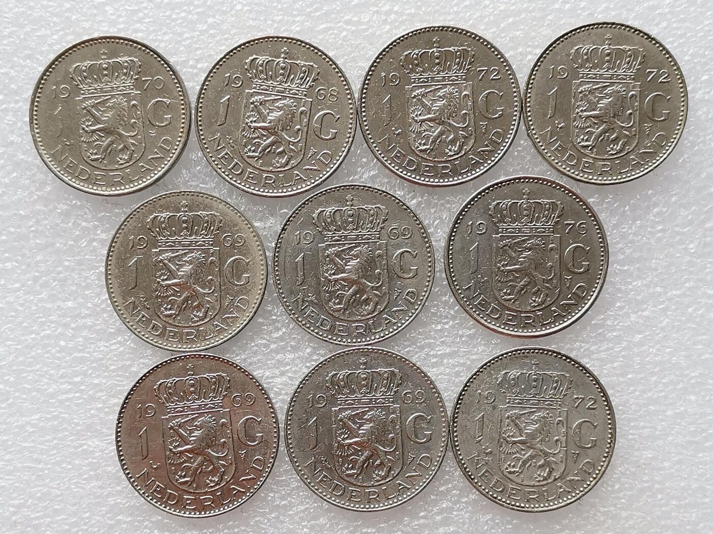 第一海外回流一元起拍收藏 散币专场 第99期 荷兰1盾 朱莉安娜女王 10枚