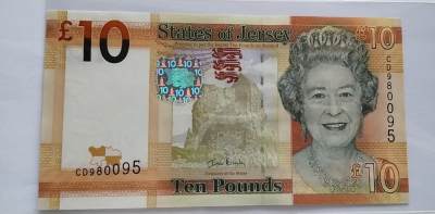 天和轩精品钱币第34场 - 全新UNC泽西岛10镑女王