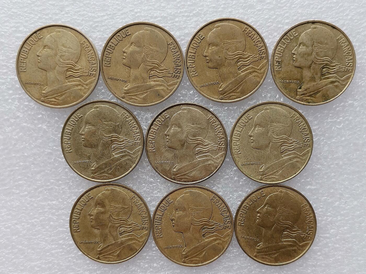 第一海外回流一元起拍收藏 散币专场 第99期 法国20分 10枚