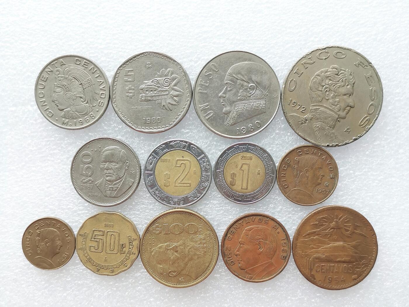 第一海外回流一元起拍收藏 散币专场 第99期 墨西哥硬币 13枚 无重复