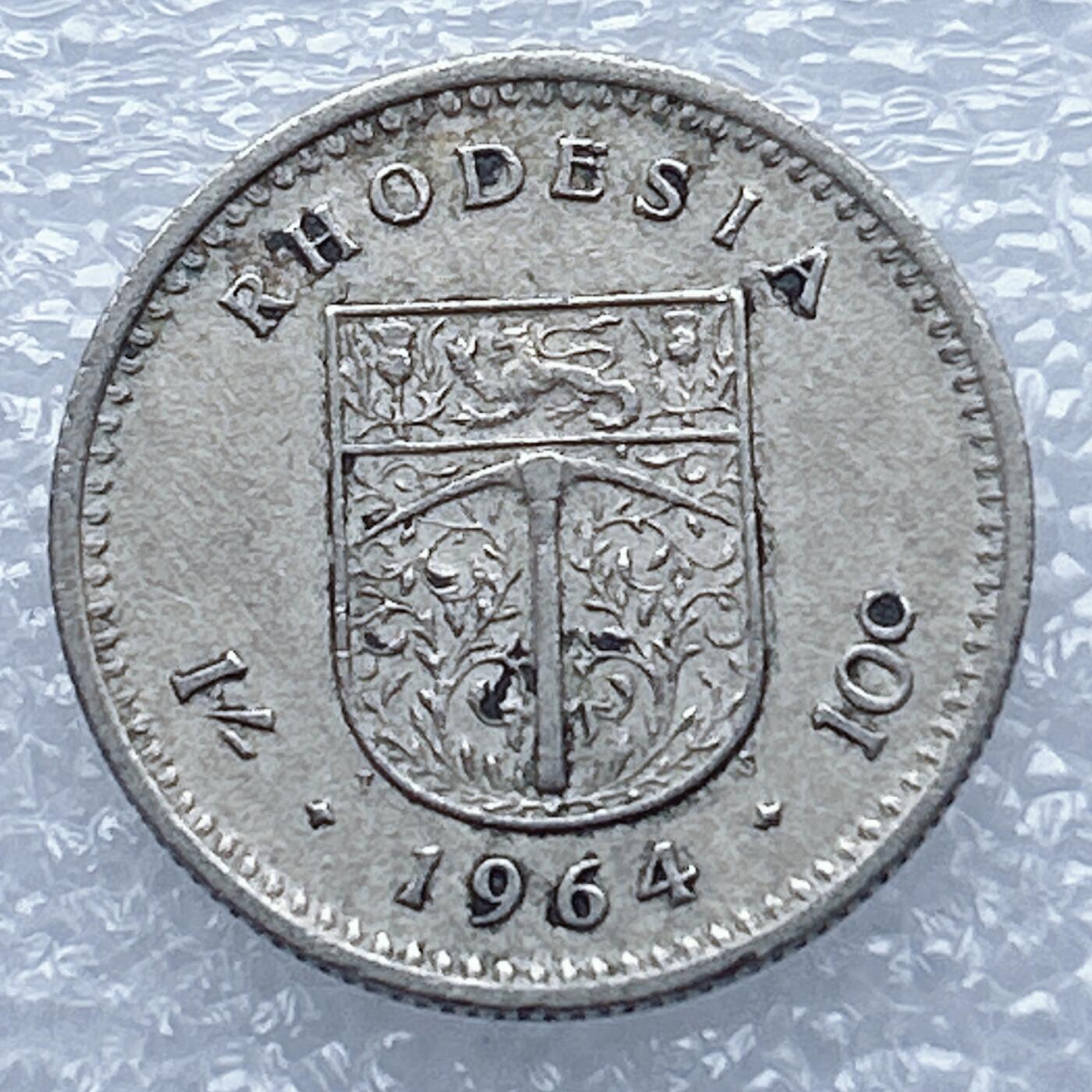 海外回流1元起拍小铺 各国钱币散币场 第13期 英属罗得西亚1964年10分