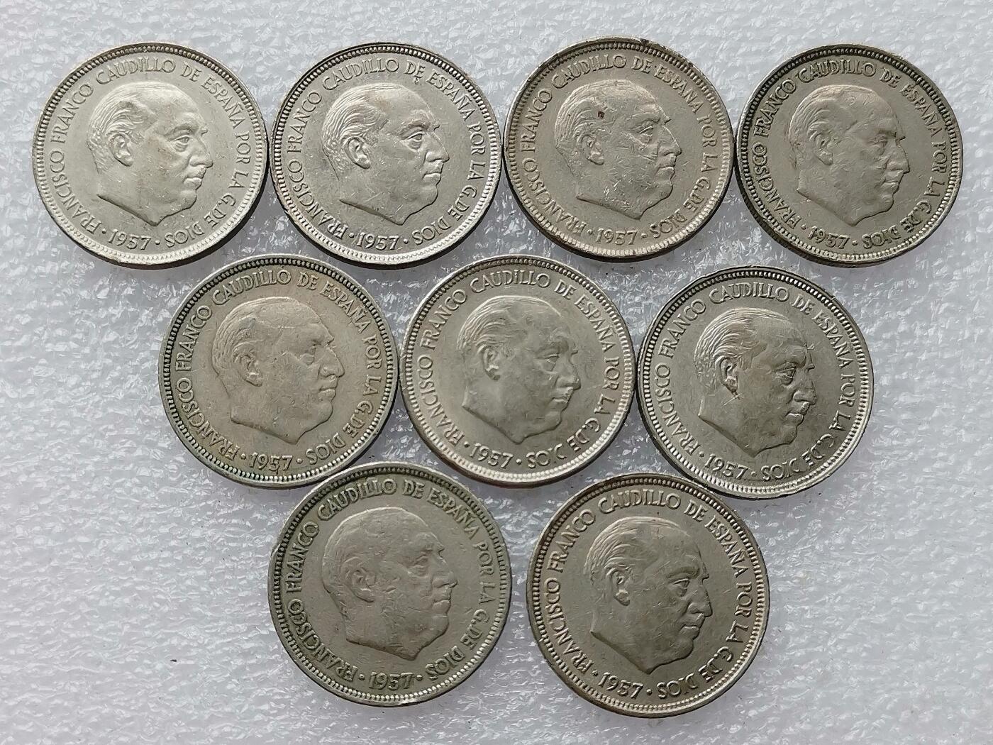 第一海外回流一元起拍收藏 散币专场 第99期 西班牙5比塞塔 9枚