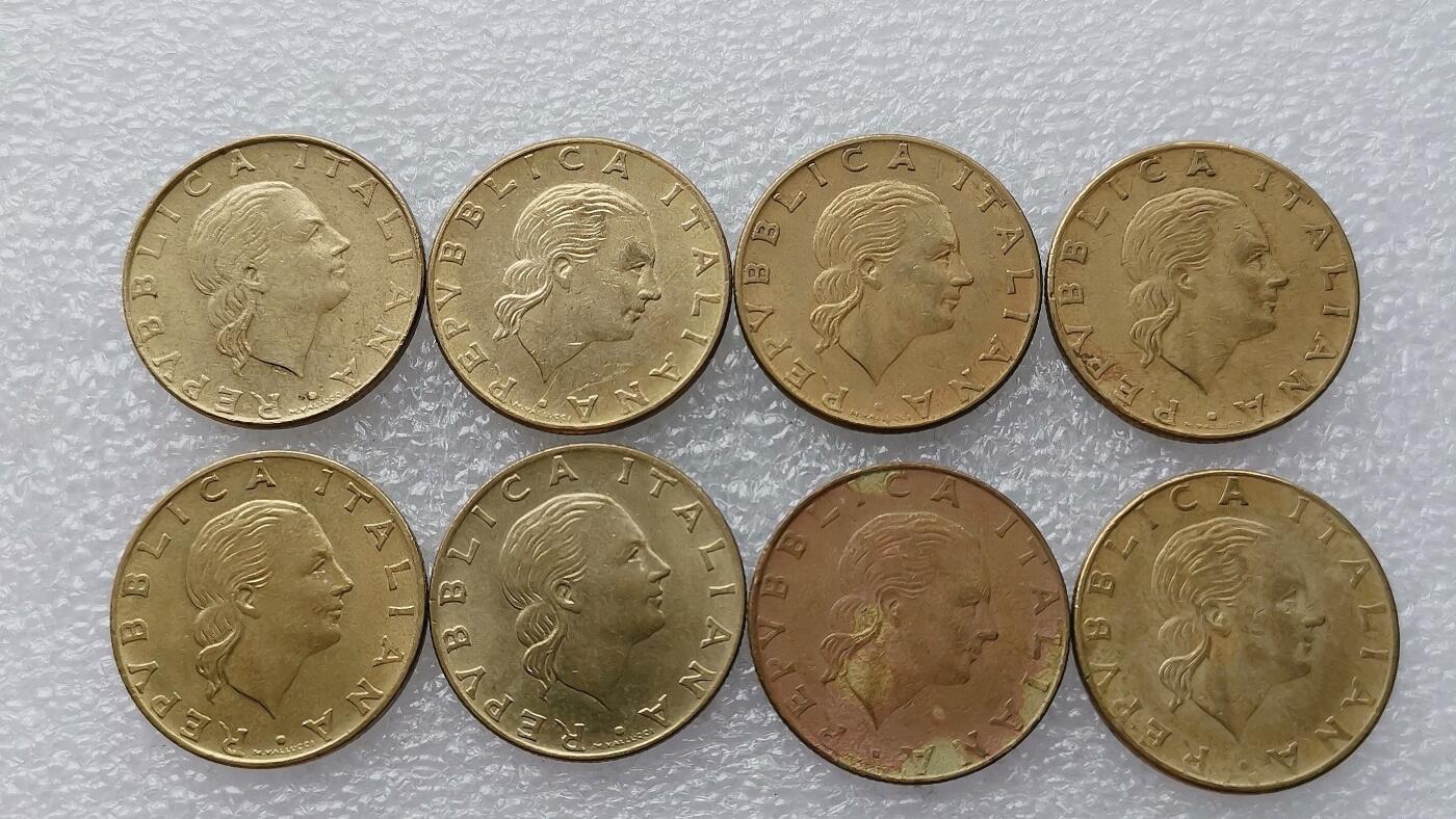 第一海外回流一元起拍收藏 散币专场 第99期 意大利200里拉黄铜币 8枚