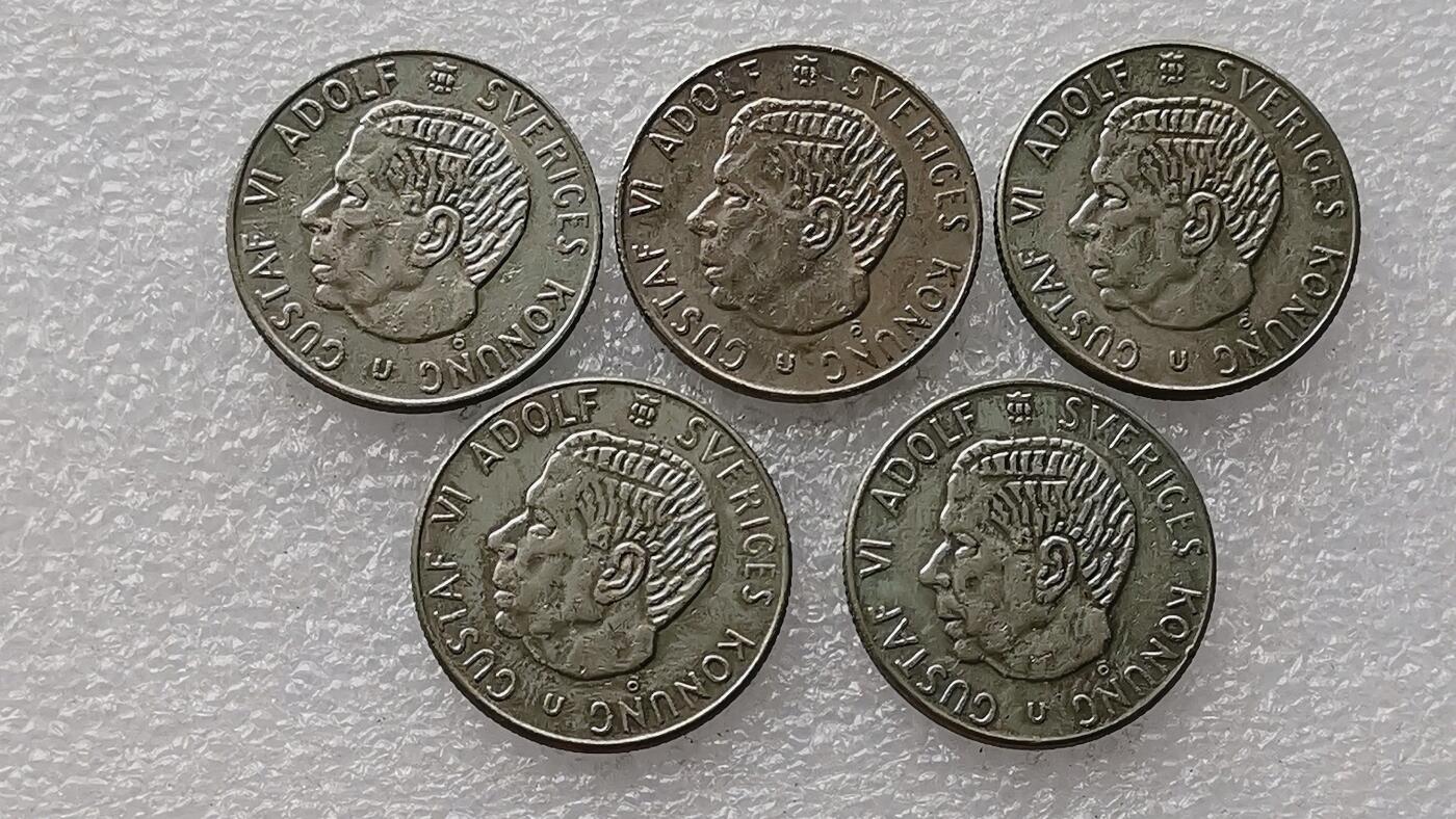 第一海外回流一元起拍收藏 散币专场 第99期 瑞典1克朗 5枚