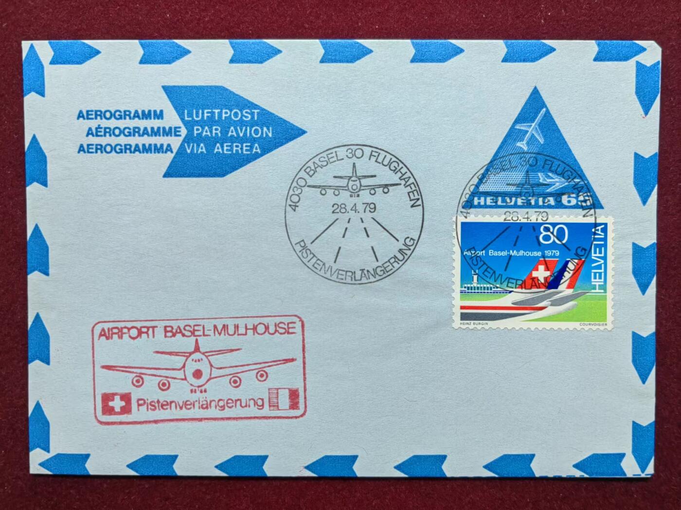 联合阁邮币社™ ——“航空、人物专题专场” 1979年巴塞尔机场跑道延伸纪念
