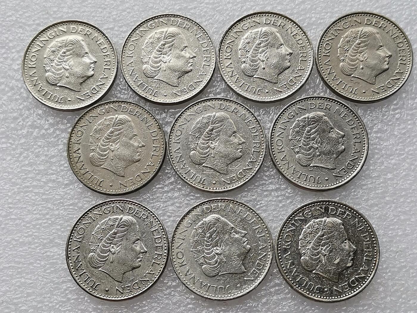 第一海外回流一元起拍收藏 散币专场 第99期 荷兰1盾 朱莉安娜女王 10枚