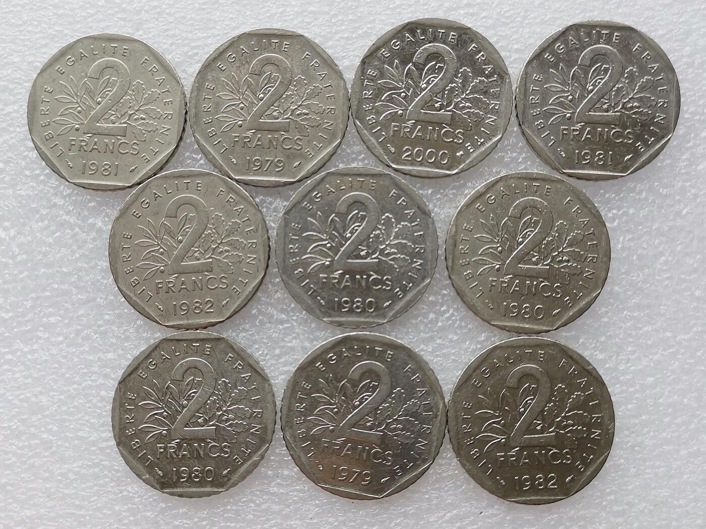 第一海外回流一元起拍收藏 散币专场 第99期 法国2法郎 10枚