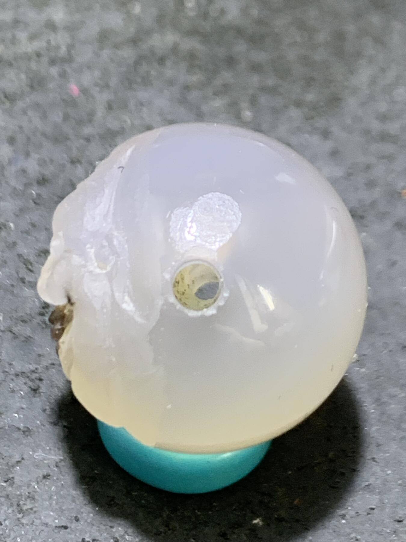 精美高玉化亚光海洋玉髓手工俏色巧雕罗汉随形2.0随形圆珠一个！