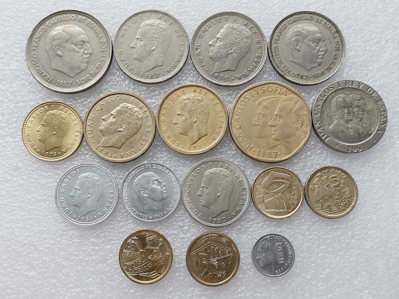 第一海外回流一元起拍收藏 散币专场 第99期 西班牙硬币 17枚 无重复