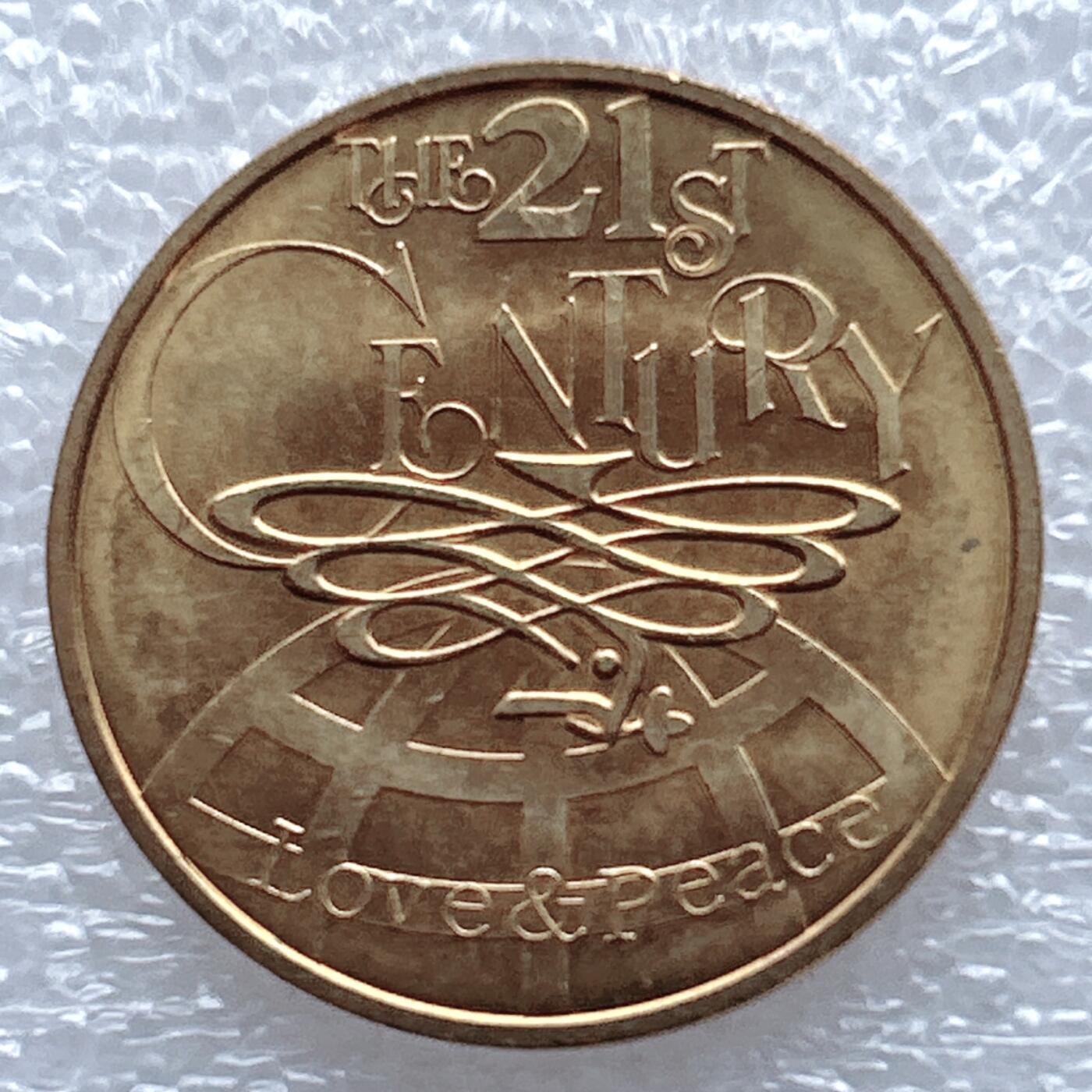 海外回流1元起拍小铺 各国钱币散币场 第13期 日本2000年千禧年迎接21世纪热爱和平纪念铜章