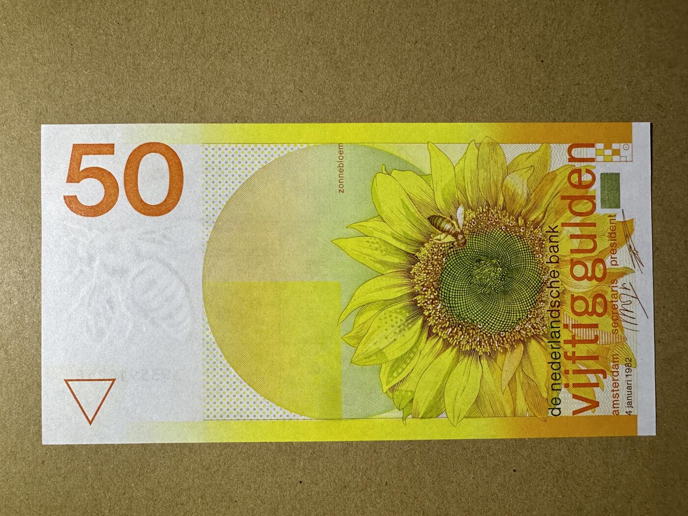 《张总收藏》156期-欧亚外币超精品场 荷兰50盾 UNC 经典向日葵 无47