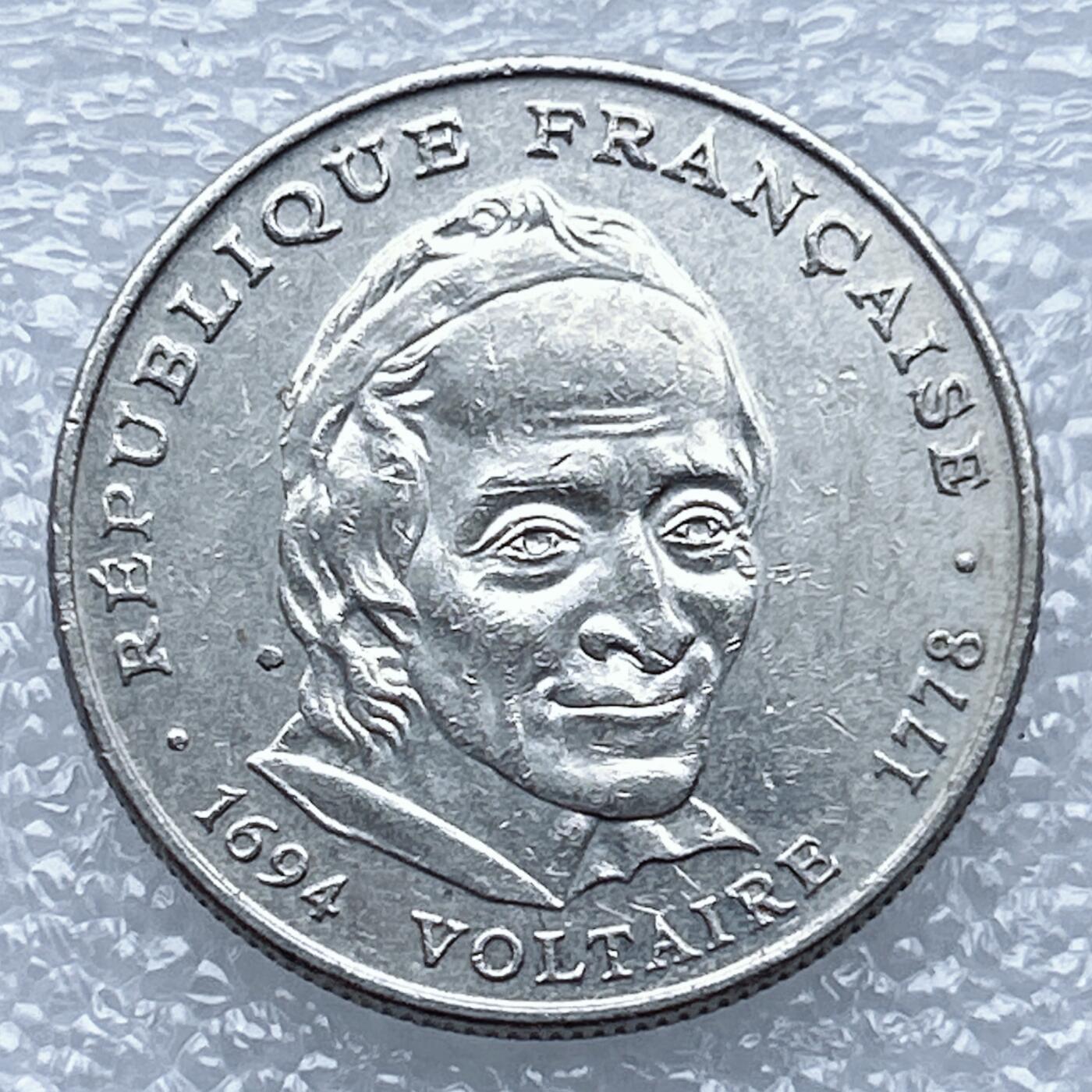 海外回流1元起拍小铺 各国钱币散币场 第13期 法国1994年5法郎 伏尔泰诞辰300周年