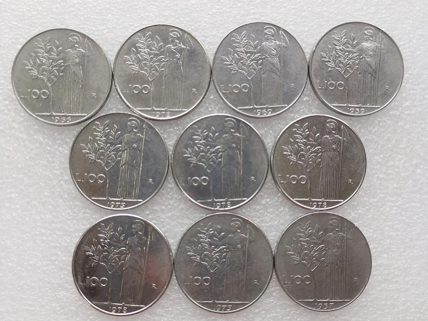 第一海外回流一元起拍收藏 散币专场 第99期 意大利100里拉 10枚