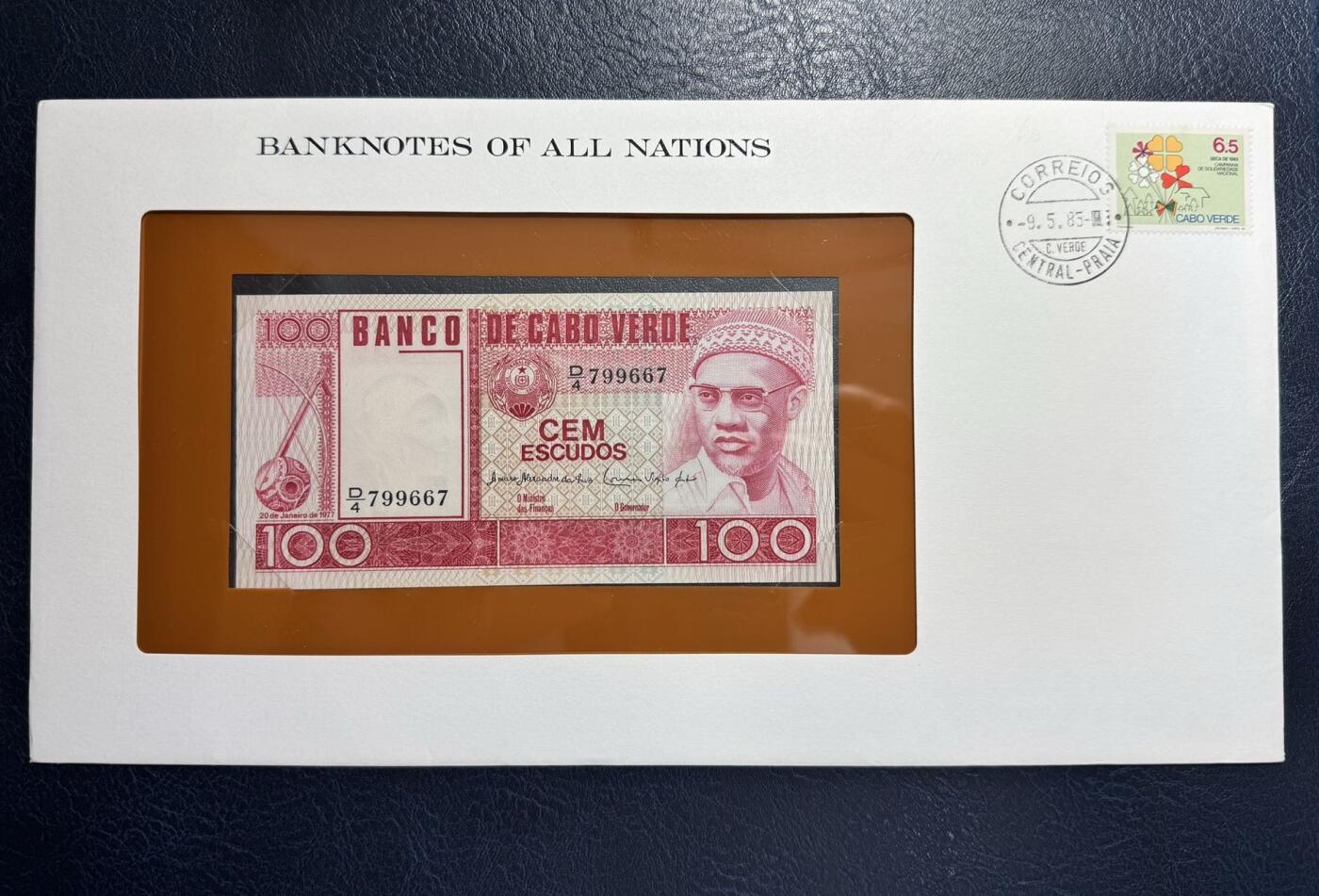 收藏联盟Quantum Auction 第357期拍卖  印度尼西亚1977年500卢比和佛得角1977年100埃斯库多富兰克林邮币封 品相UNC