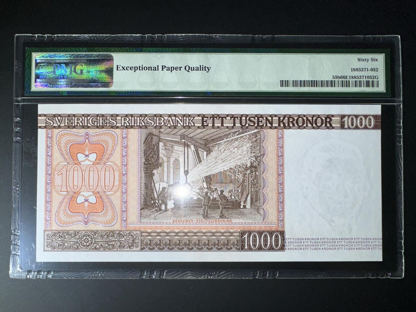 【Blue Auction】✨世界纸币精拍第500期盛典——白金之夜🔥🔥🔥 S-瑞典 1980-88年1000克朗 PMG66EPQ 卡尔十四世·约翰 瑞典王国及挪威王国贝尔纳多特王朝的开国君主