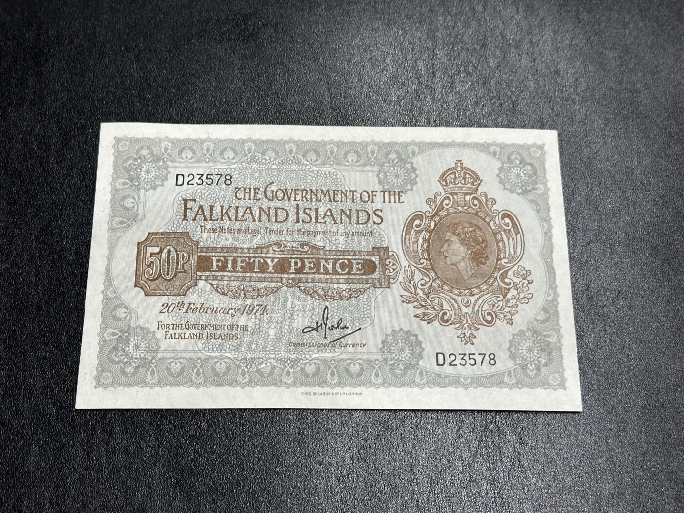 《外钞收藏家》第三百八十五期 福克兰群岛50分 UNC- 右上角有折 已出价的可以撤销