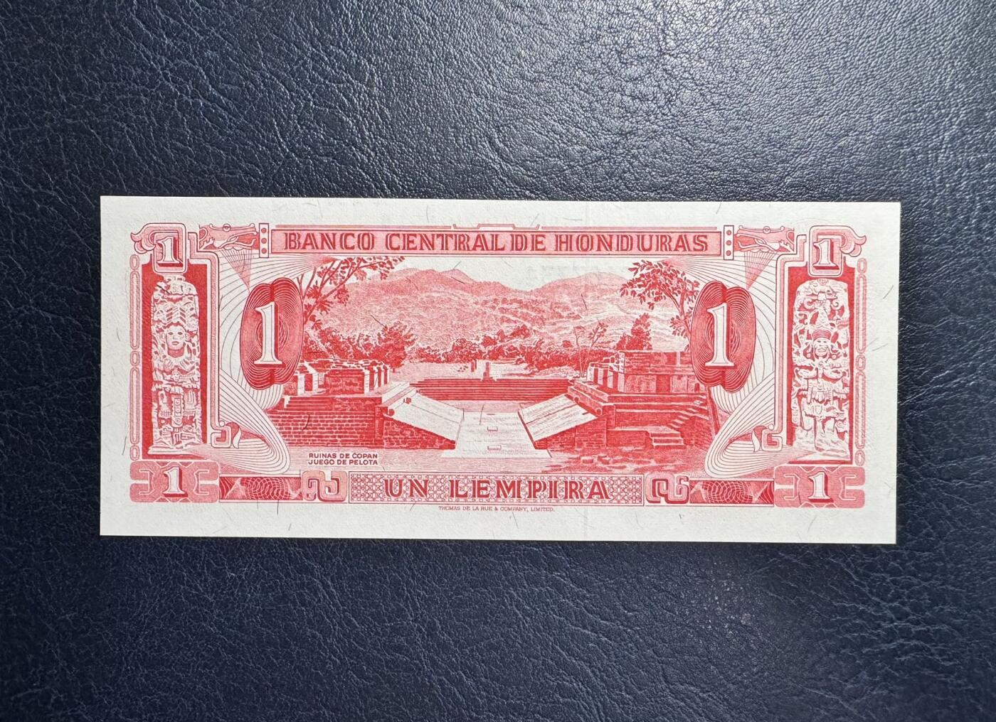 收藏联盟Quantum Auction 第357期拍卖  洪都拉斯1968年1皮伦拉 品相全新UNC 世界文化遗产 科潘古城
