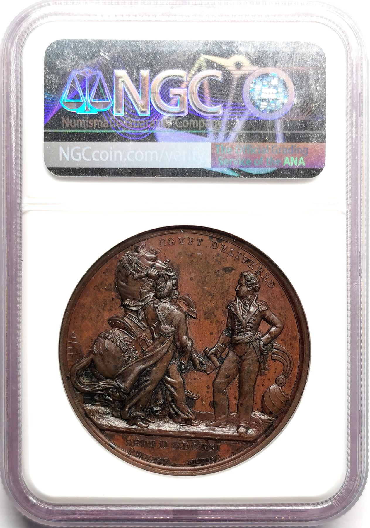 凡希社世界钱币微拍第二百七十五期 1820英国历史铜章系列—哈钦森进军埃及纪念NGC-MS61