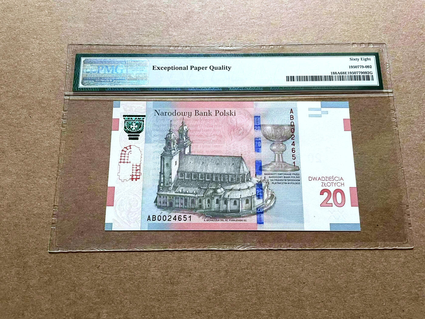 【Blue Auction】✨世界纸币精拍第500期盛典——白金之夜🔥🔥🔥 P-波兰 2015年20兹罗提 PMG68EPQ 超高分 接受洗礼1050周年纪念钞