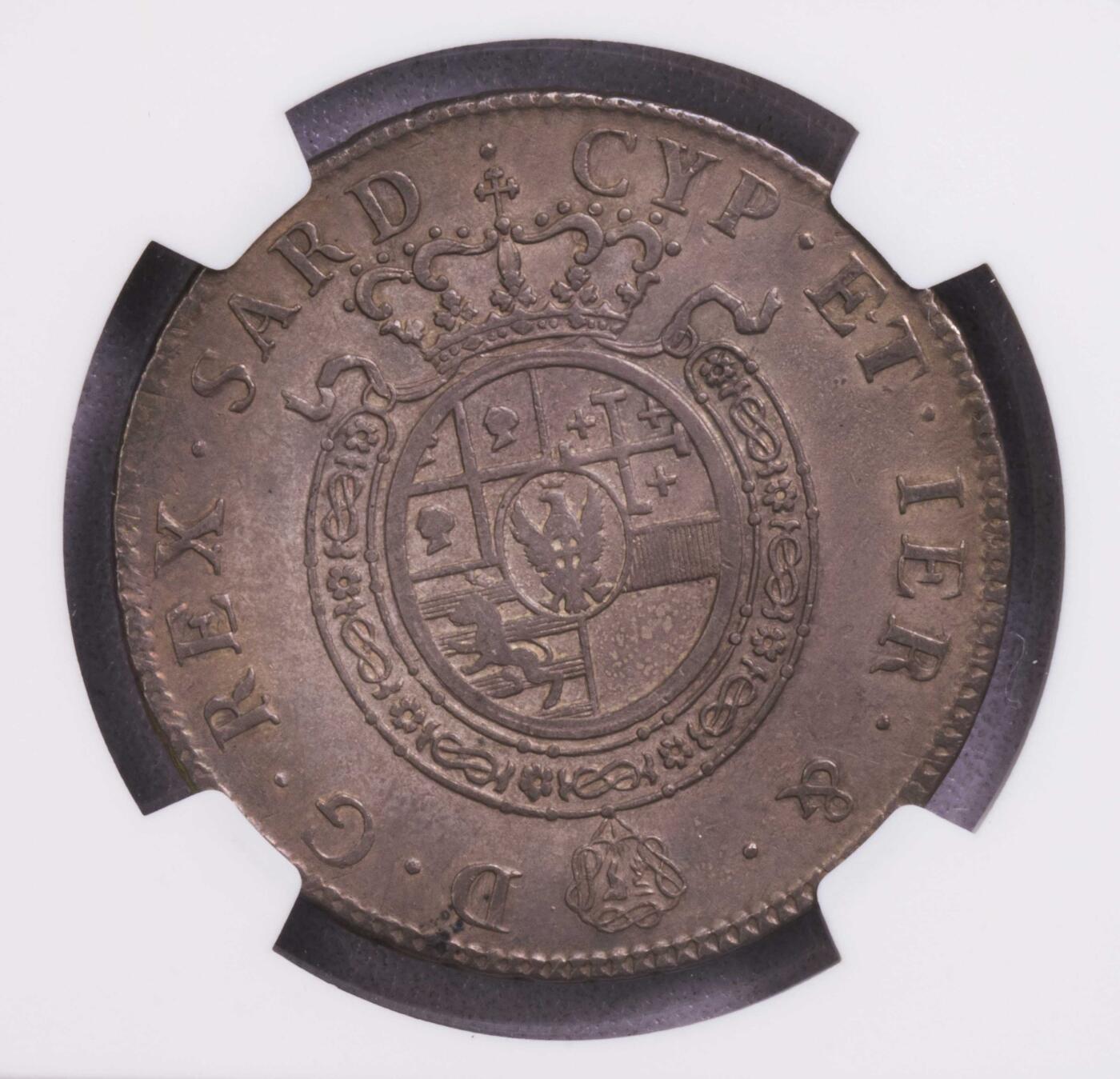 NGC-XF40 1799撒丁岛伊曼纽尔四世半斯库多银币 季军稀有品种