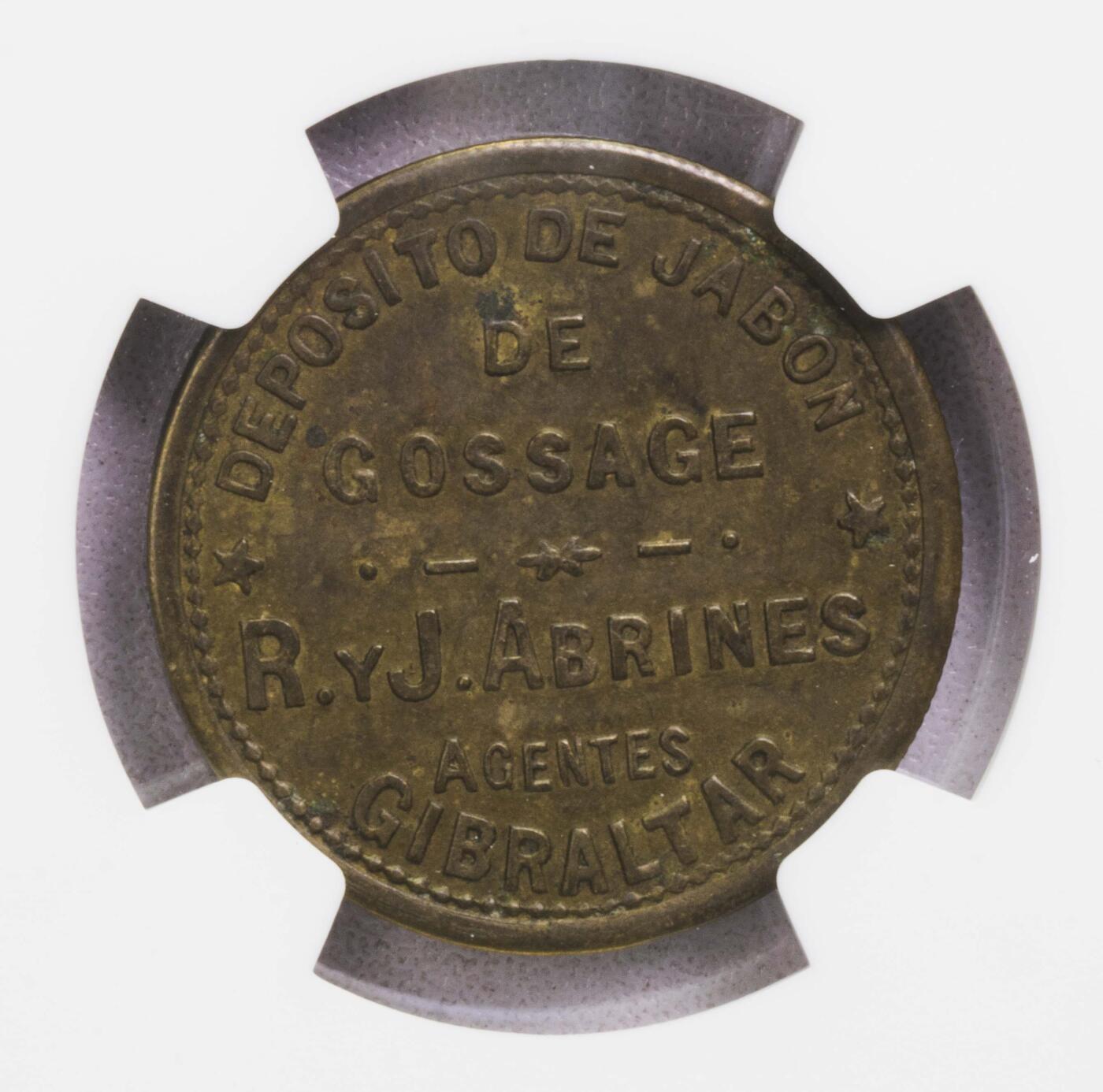 NGC-AU55 十九世纪直布罗陀骑骆驼的阔佬代用币