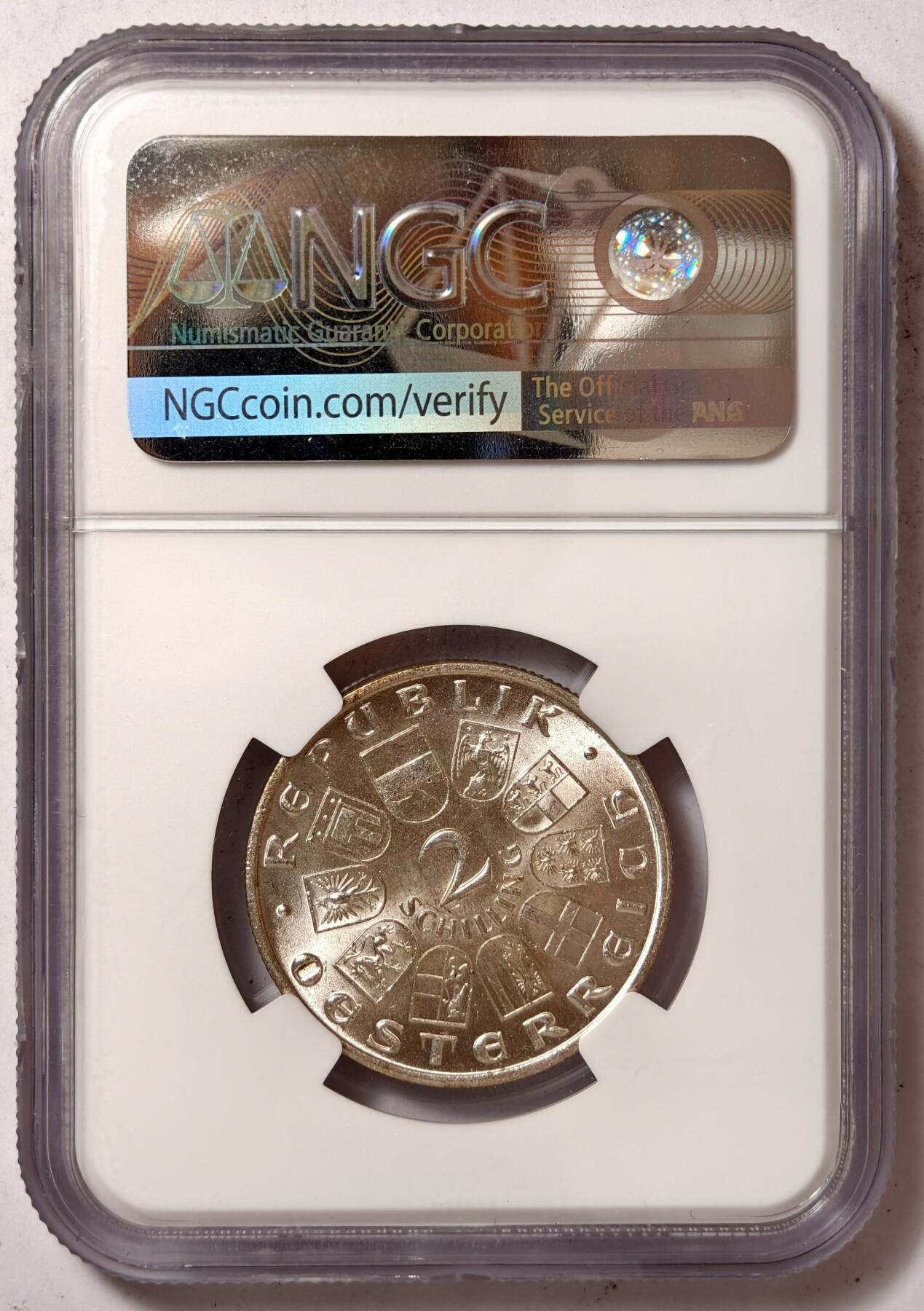 紫瑗钱币——第374期拍卖 奥地利 1928年 舒伯特 2先令 银币 NGC MS64