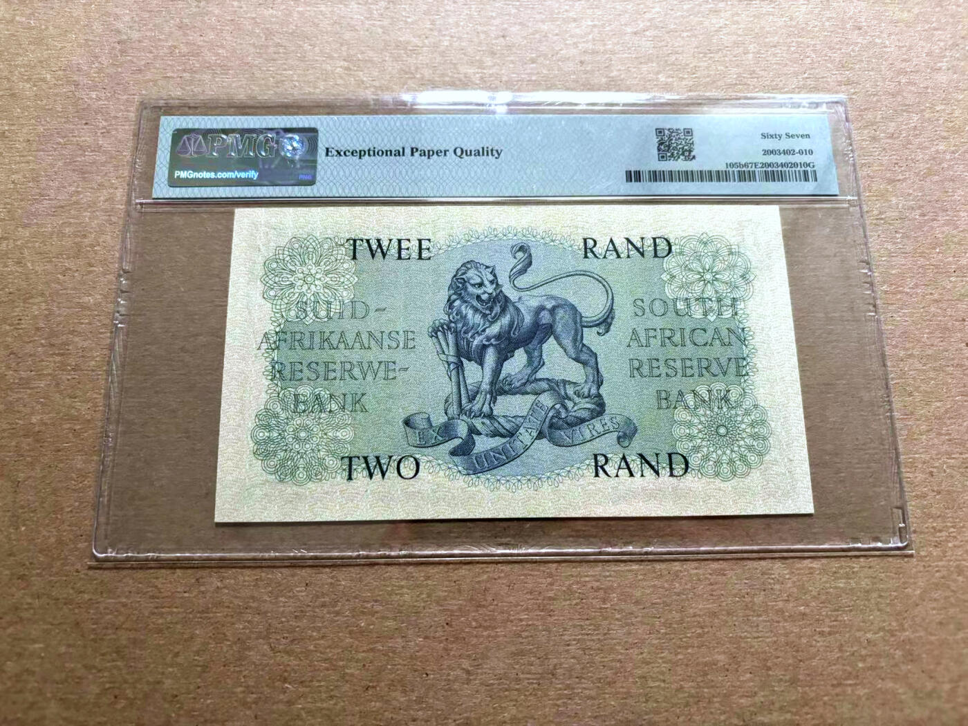 【Blue Auction】✨世界纸币精拍第500期盛典——白金之夜🔥🔥🔥 S-南非 1962-65年2兰特 PMG67EPQ 高分 Jan van Riebeek 背面雄狮霸气