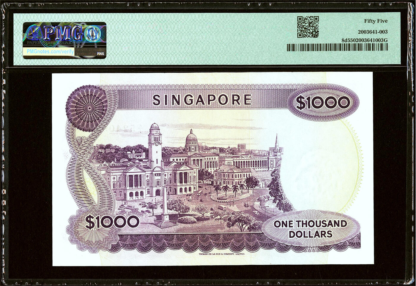 【Blue Auction】✨世界纸币精拍第500期盛典——白金之夜🔥🔥🔥  S-【A/1首发冠】新加坡 花版 1975年1000元 高值 维多利亚剧院、皇后宫大场景  雕刻细腻 票面白净 色彩艳丽 状态佳 如此高面值又精美的纸币让人欲罢不能