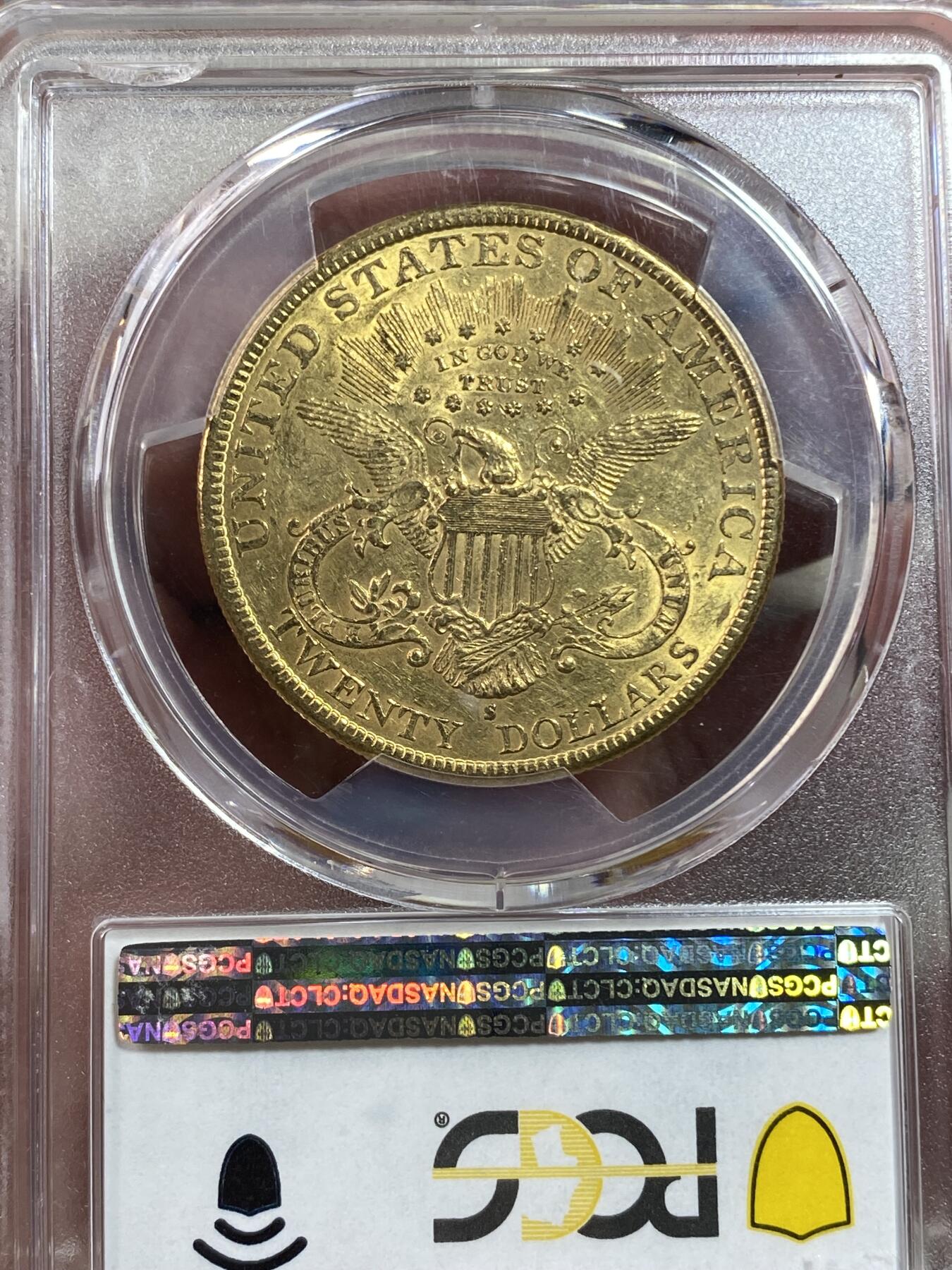 万国钱币拍卖第028期（花前月下●同享良章美币） PCGS AU58 1895年美国女神20美元金币 美国金币系列的经典之作 33.4g 900金