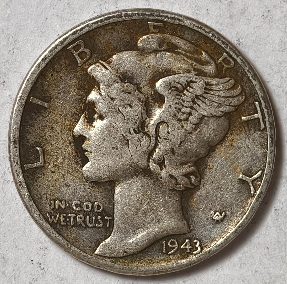 紫瑗钱币——第374期拍卖 美国 1943年 墨丘比利 小飞侠 10美分 2.5克 0.9银