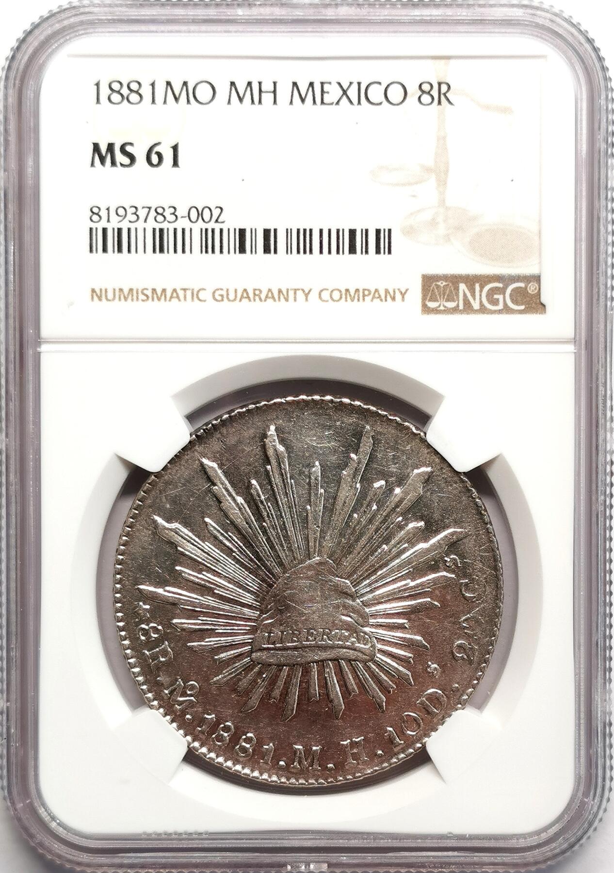 凡希社世界钱币微拍第二百七十五期 1881MO墨西哥花边鹰洋NGC-MS61