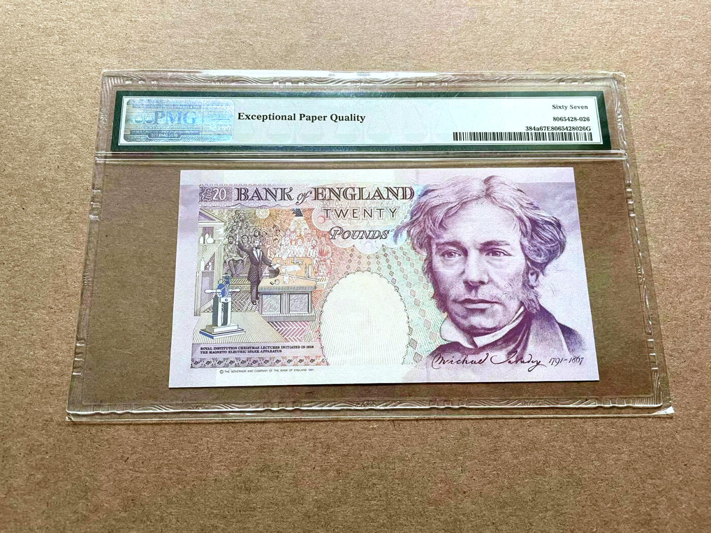 【Blue Auction】✨世界纸币精拍第500期盛典——白金之夜🔥🔥🔥 G-【A01 千位小号无47】英国 E序列初版 1991年20镑 PMG67EPQ 高分