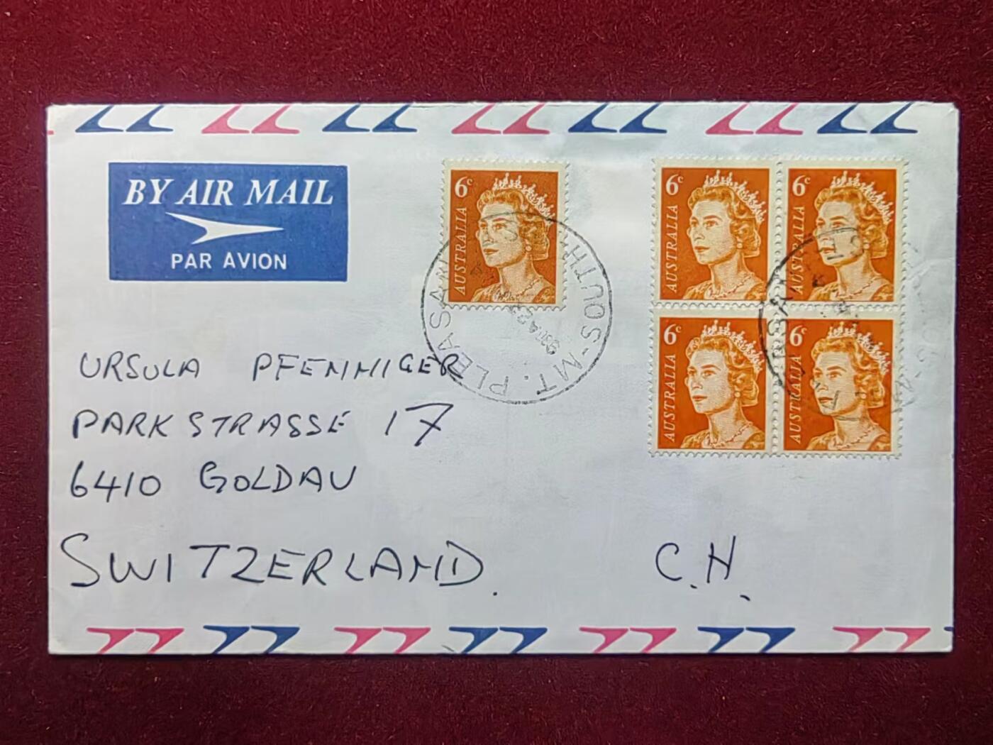 联合阁邮币社™ ——“航空、人物专题专场” 澳大利亚 伊丽莎白二世多贴票实寄封