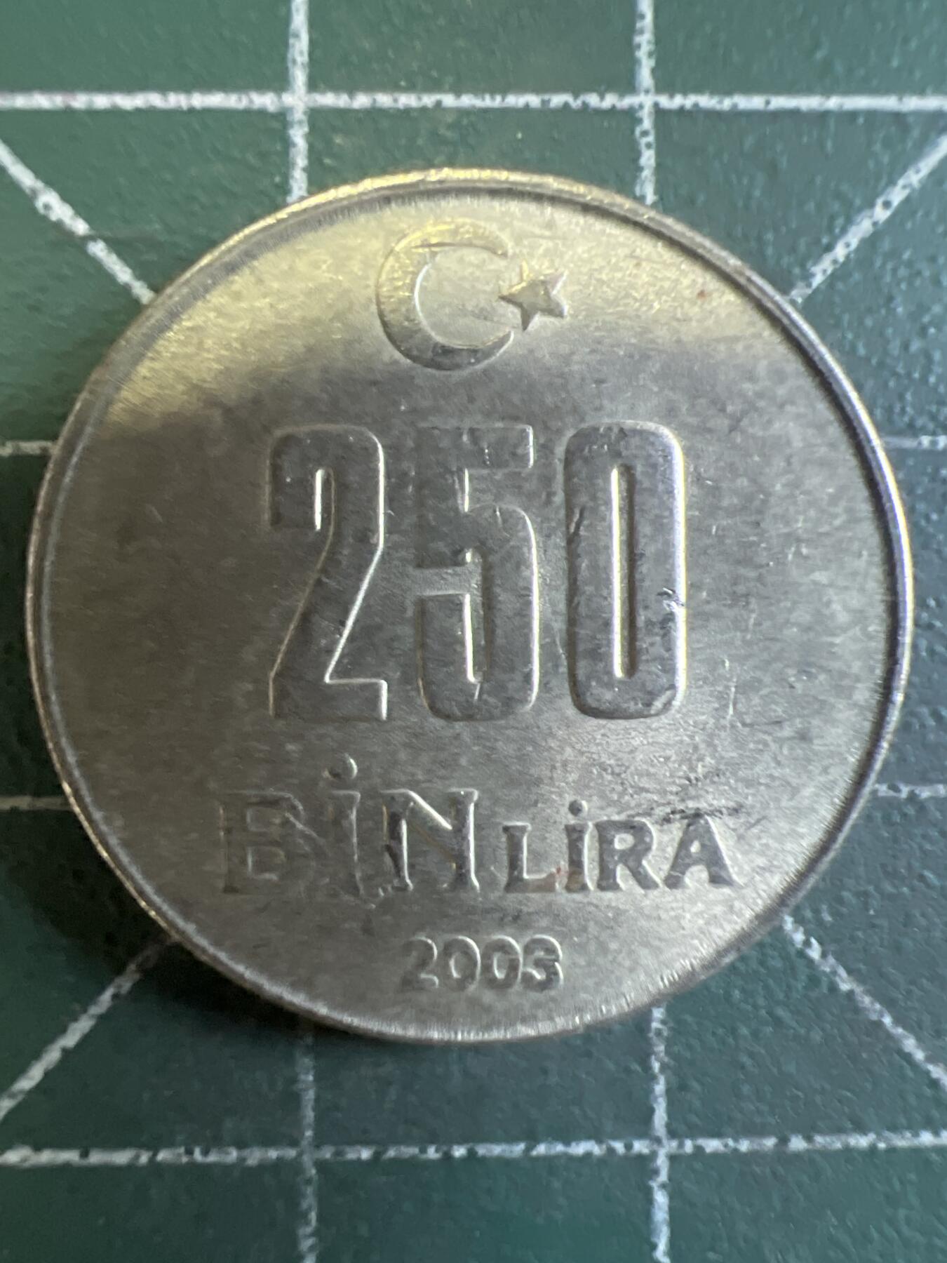 第661期 硬币场 （无押金，捡漏，全场50包邮，偏远地区除外，接收代拍业务，本店十天发一次货） 土耳其250Bin里拉