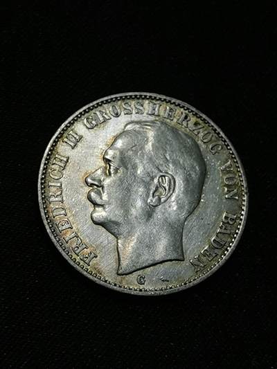 臻藏泉阁国内外钱币 - 德国巴登3马克银币