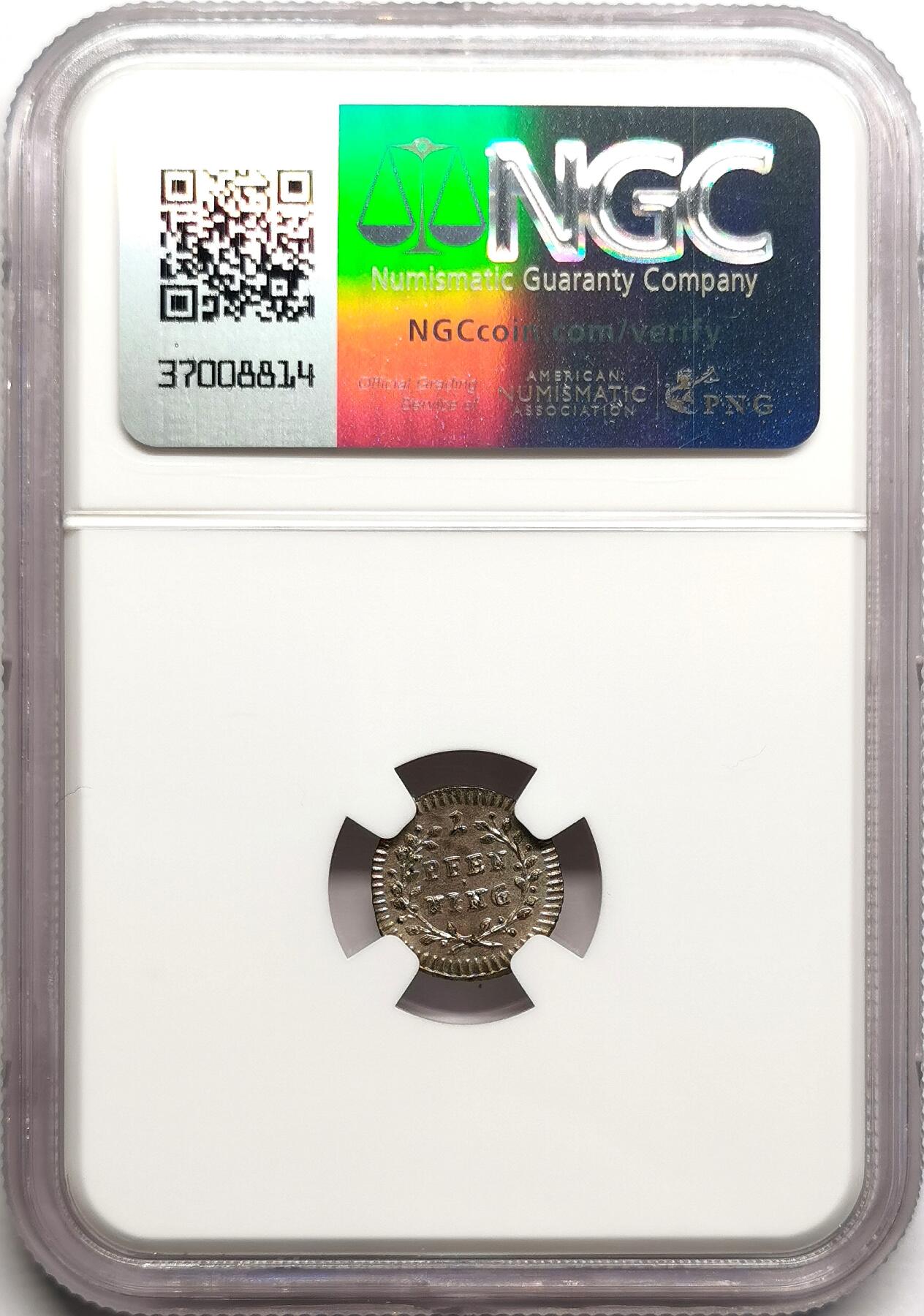 凡希社世界钱币微拍第二百七十五期 1764神罗雷根斯堡1芬尼银辅币NGC-MS64，原光顶级品！