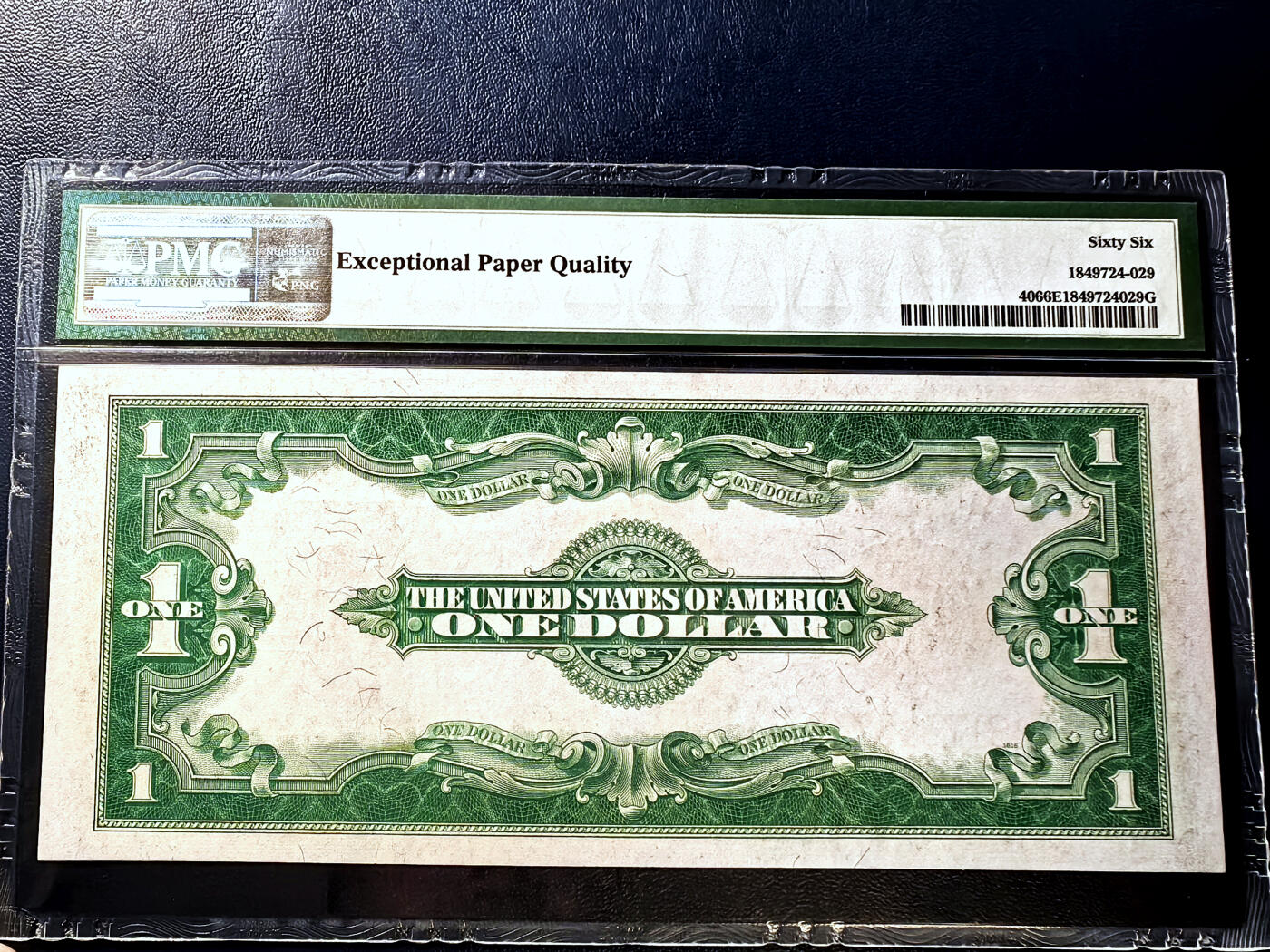 【Blue Auction】✨世界纸币精拍第500期盛典——白金之夜🔥🔥🔥 U-【该纸币仅有AB首发冠】美国 早期 1923年红库印1美金 大票幅 PMG66EPQ 高分少见 有别于天量的蓝库印
