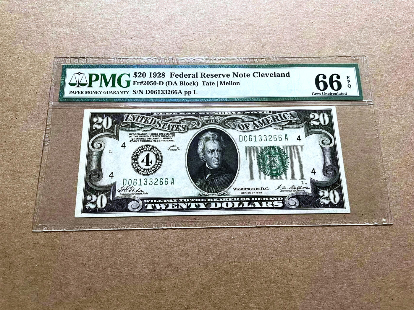 【Blue Auction】✨世界纸币精拍第500期盛典——白金之夜🔥🔥🔥 U-美国 1928年20美金 PMG66EPQ 高分 4区 