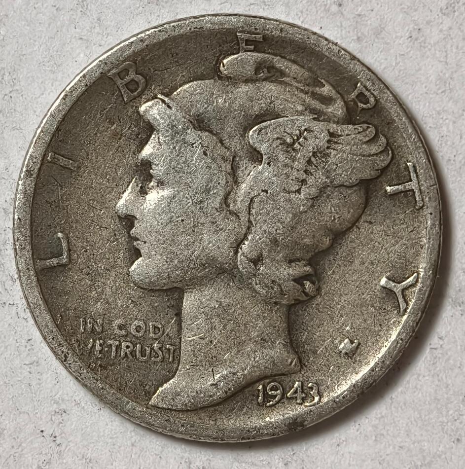 紫瑗钱币——第374期拍卖 美国 1943年  墨丘比利 小飞侠 10美分 2.5克 0.9银