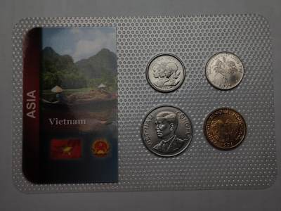 布加迪🐬～世界钱币(上海)🌾第 128 期 /  丹麦🇩🇰🇬🇧🇨🇦🇨🇻等各国币及散币 - 越南塑封币 4枚 品相一流