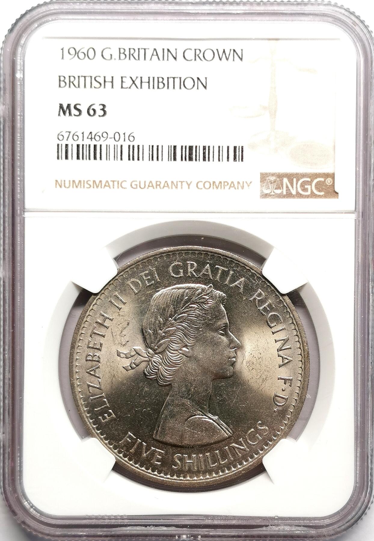 凡希社世界钱币微拍第二百七十五期 1960英国博览会纪念克朗NGC-MS63